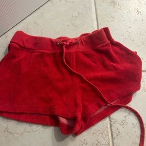 girls terry cloth lucy shorts size medium in red